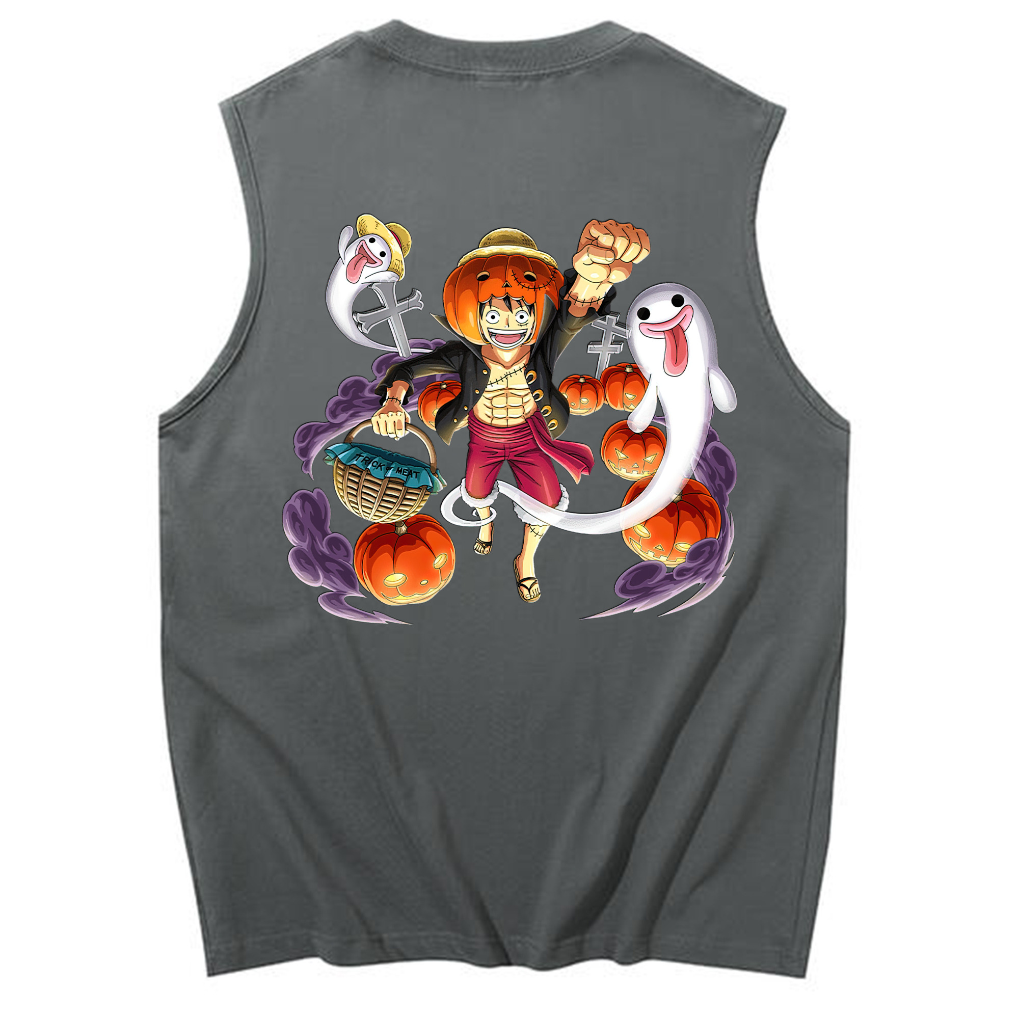 ワンピース モンキー・D・ルフィ ONE PIECE Monkey D. Luffy コットン100％タンクトップ（背面プリント）
